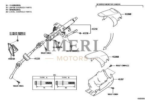 450250R070 Steering Column Hole Cover Sub-Assembly, No. 1 Toyota bZ