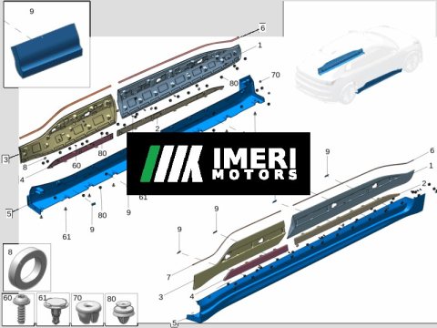 6608033220C16, 6608033223C16 - Front Side Molding Zeekr 001