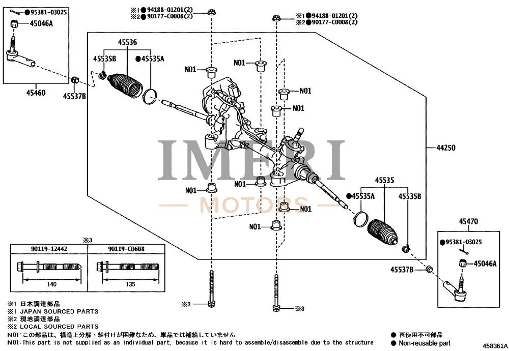 Power Steering Gear Assembly - Toyota bZ4X