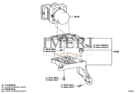 440500R730 Brake Actuator Assembly Toyota bZ4X