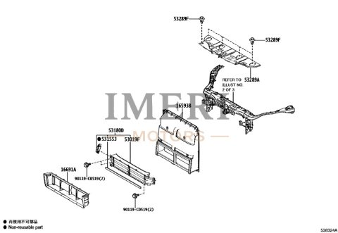 165930Z030 Radiator Side Deflector RH, No.1 Toyota B