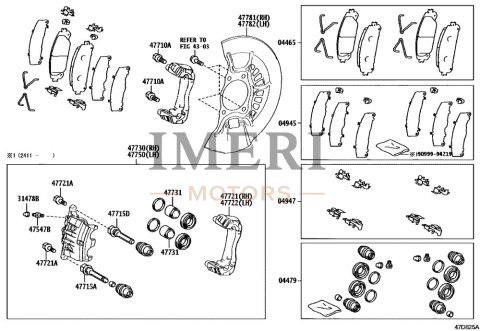 044650R040 Front Disc Brake Pad Kit Toyota B