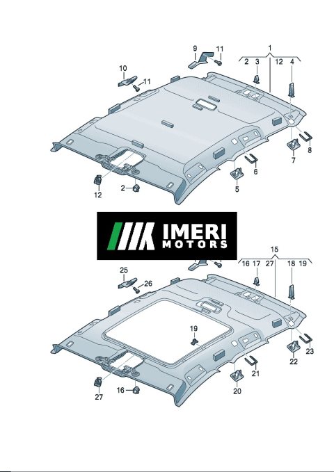 89G867506 Formed headliner Audi Q4e Tron