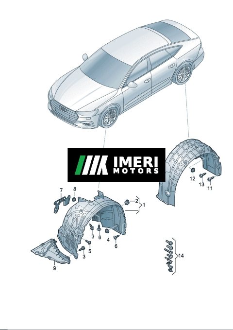 4KG821171 4KG821172 Inner fender Audi A7L