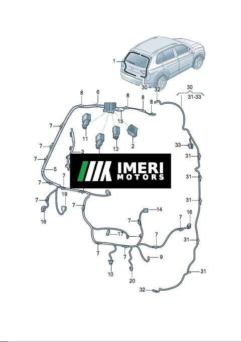 4CG971147A Wiring Harness for Rear Trunk Lid, Single Part, Adapter Connector Wiring Harness, Filter Audi Q6