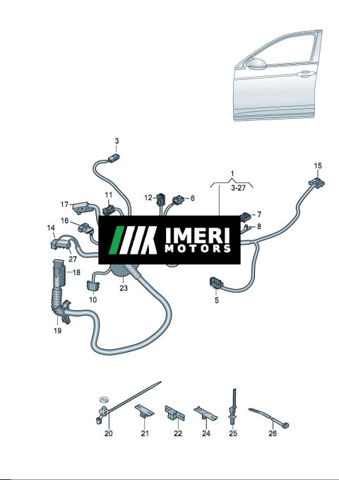 14G971120L Door Wiring Harness Volkswagen ID7