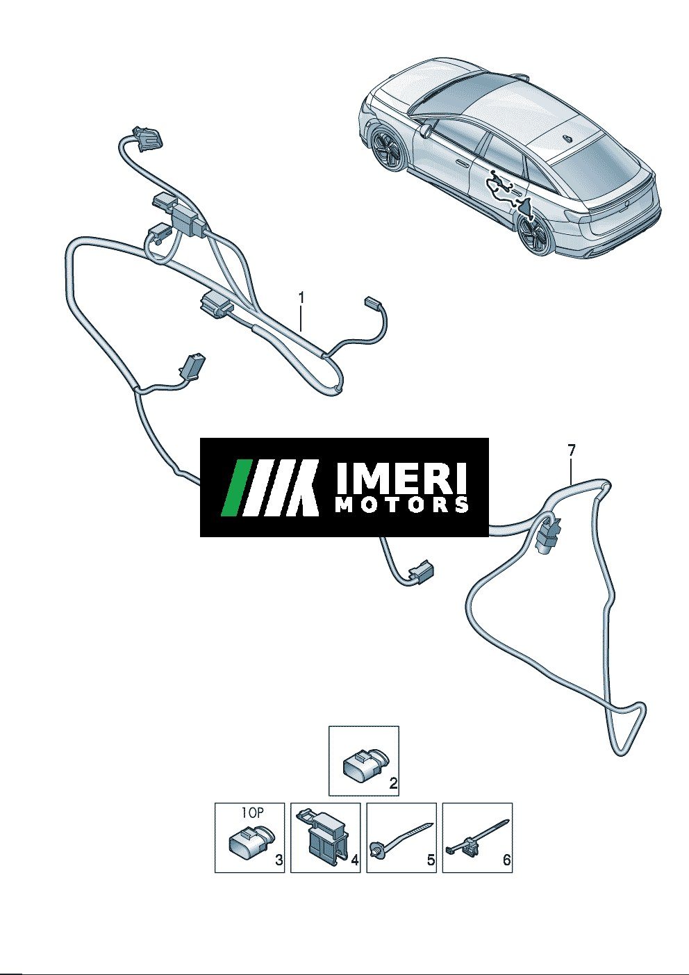 Door Trim Panel Wiring Harness - Volkswagen ID7