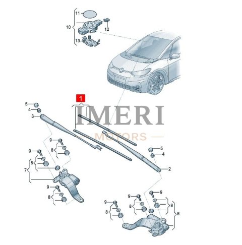 10D955425, 10D955426 Streamlined Wiper Blade SAIC Volkswagen ID.3