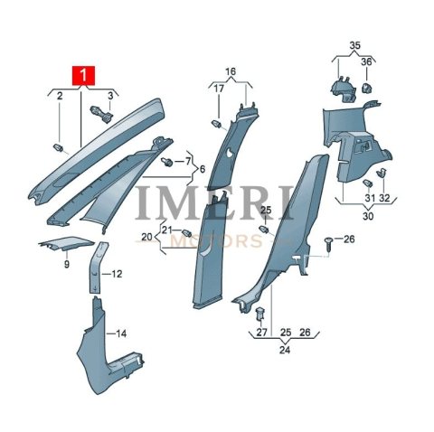 10D 867 233 A, 10D 867 234 A-Pillar Trim SAIC Volkswagen ID.3