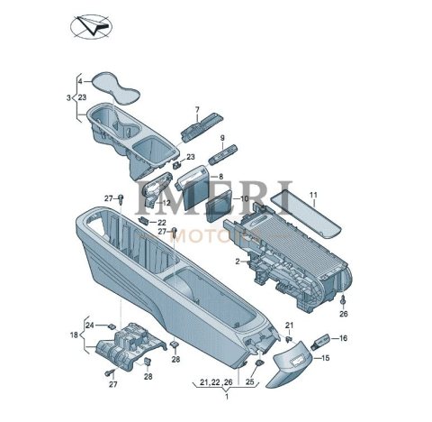 10D 863 475 Central Console Cup Holder Mounting Bracket SAIC Volkswagen ID.3