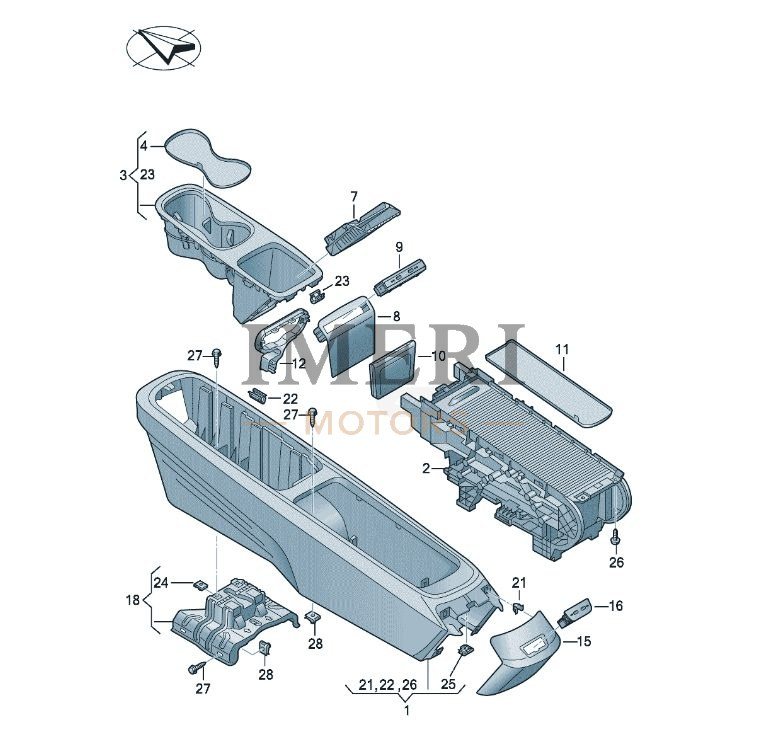 Central Console Cup Holder Mounting Bracket - SAIC Volkswagen ID.3
