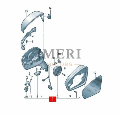 10D857507B Exterior Rearview Mirror Assembly SAIC Volkswagen ID.3