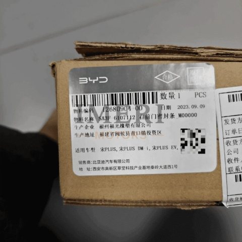 SA3F-6107112 Right Front Door Seal BYD Song PLUS