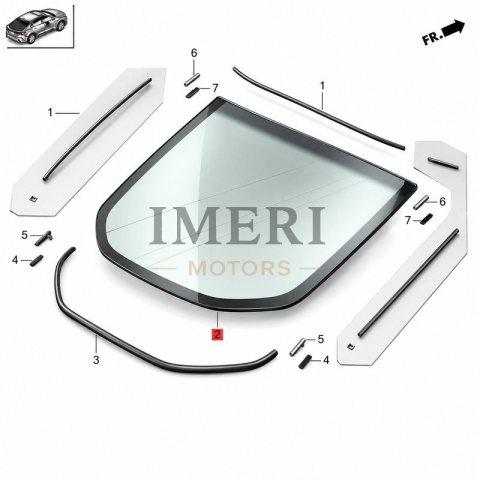 7321131YH01 Rear Windshield Glass / Rear Window Honda NS2