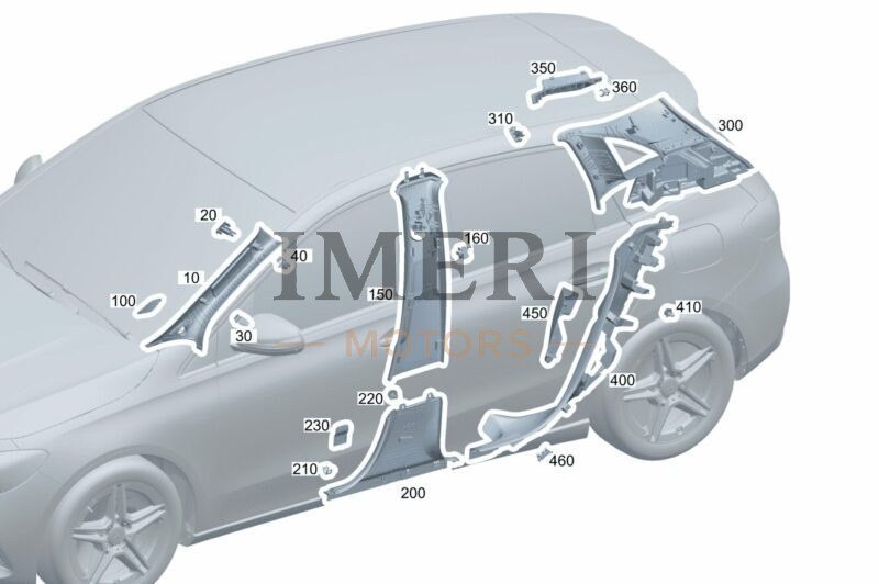 A24769095019K30 A-pillar Trim, Left - Mercedes-Benz EQA 260