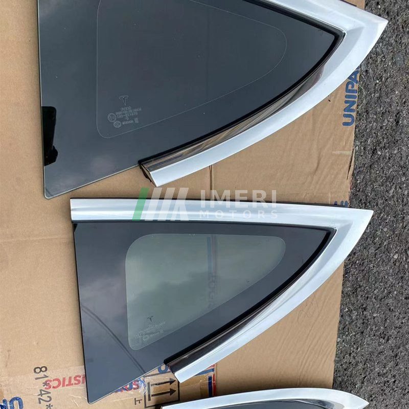 Rear Triangle Window Glass L with Bright Trim - Tesla - 1