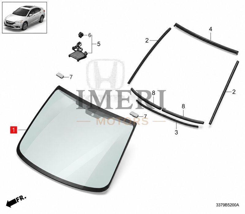 Front Windshield Glass - Honda NS2