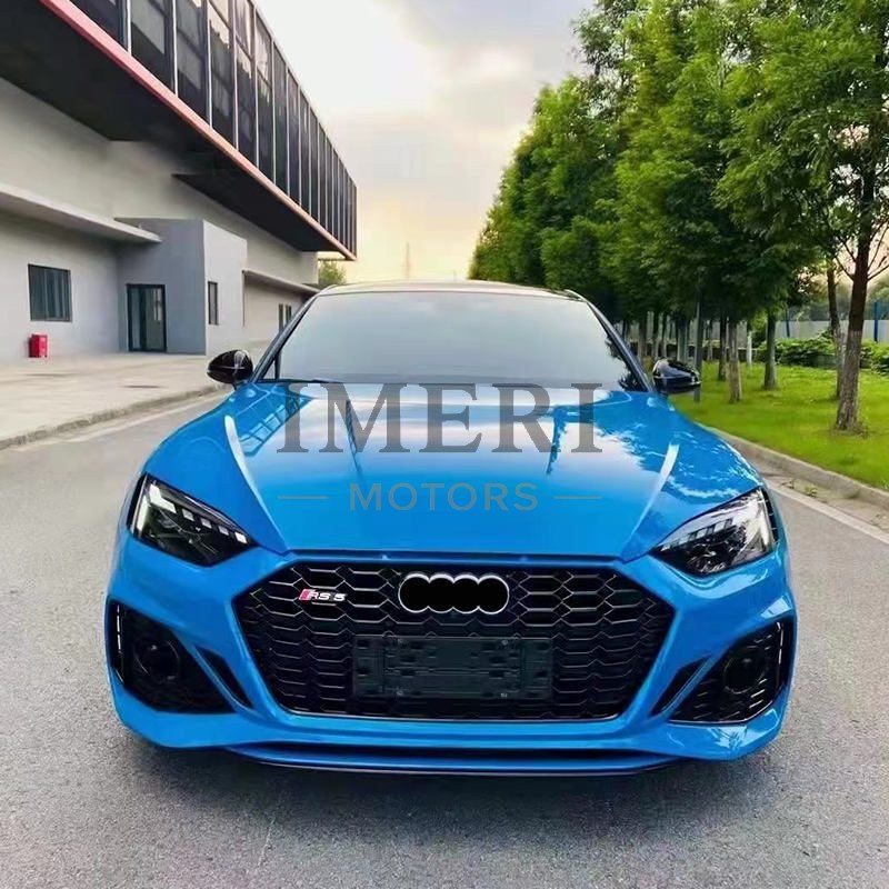 Body Kit Includes Front and Rear Bumper Assembly with Grille, Tip Exhaust Side Skirt - Audi A5 B9 2021 Upgrade to RS5 Model - 3