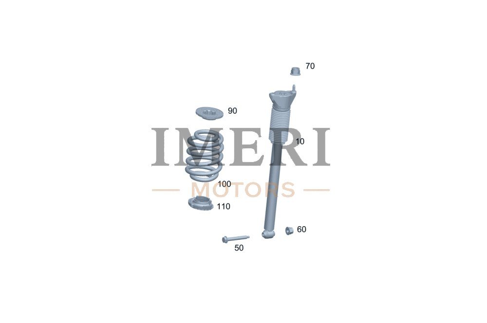 Coil Spring, Color Code Red White Gray - Mercedes-Benz EQA 260