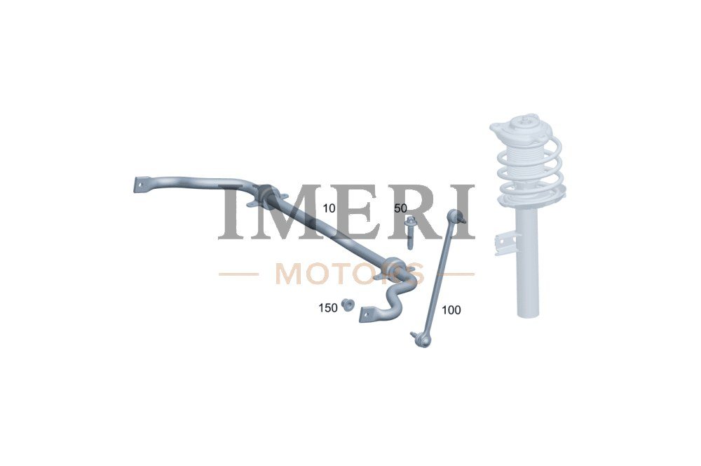 Stabilizer Bar with Bearing, Front - Mercedes-Benz EQA 260