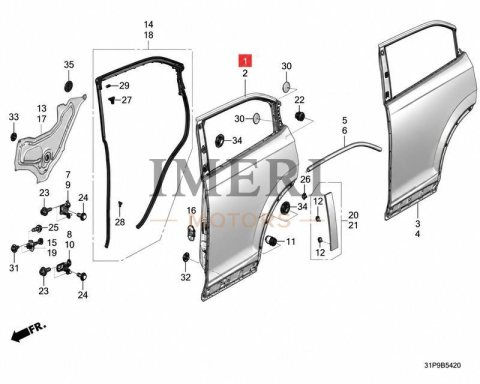 67510-31A-H00ZZ Rear Door RH Honda NS1