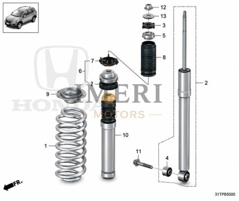 52611-31Y-H02 Rear Shock Absorber Unit Honda NS2