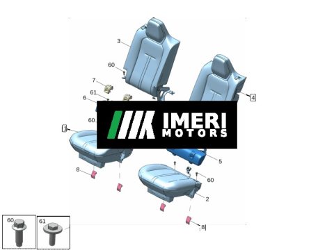 6608103677GA8 Rear Seat Cushion Assembly, Right ZEEKR X