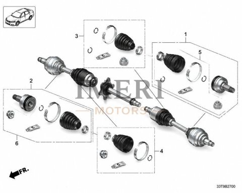 44014-31A-305 Outer Joint Kit / CV Joint Outboard Kit Honda NS1