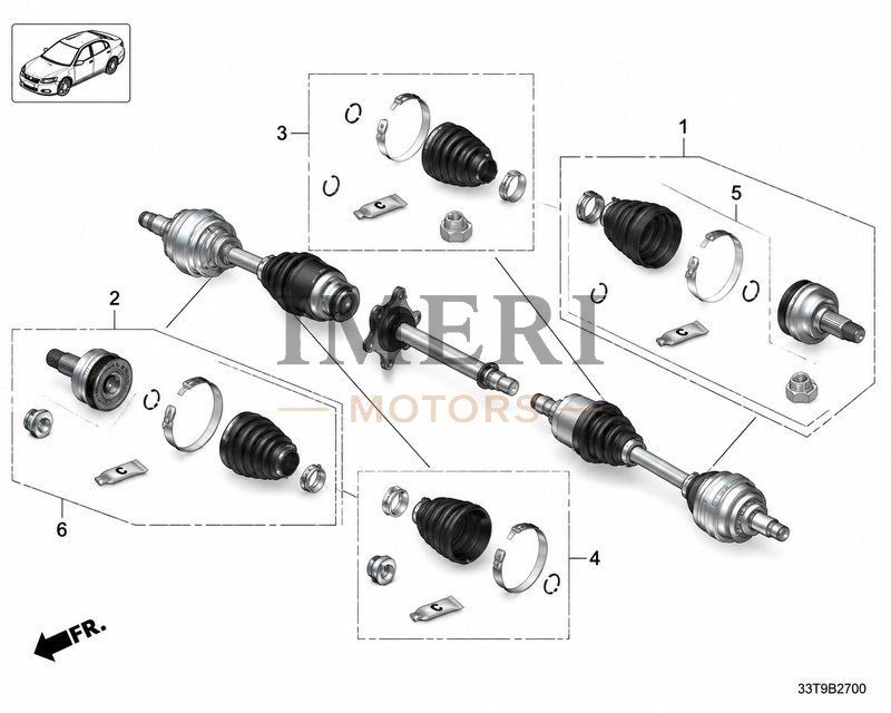 Outer Joint Kit / CV Joint Outboard Kit - Honda NS1