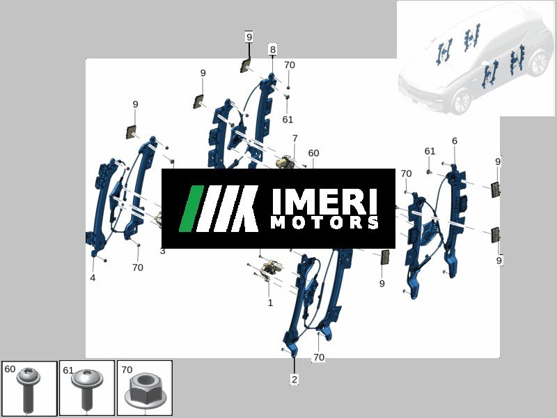 Front Window Regulator Motor, Left - ZEEKR X
