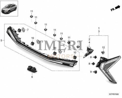 33700-33T-H01 Backup Light Assembly / Reverse Light Honda NS2