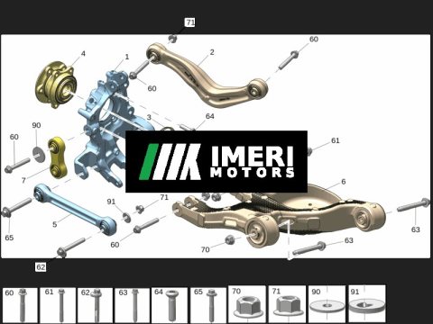 6608000980 Rear Knuckle / Upright Right ZEEKR 7X