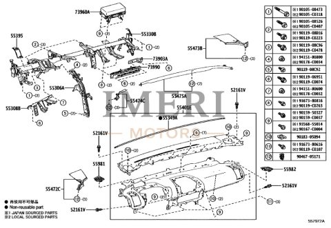 52161-02040 Rear Bumper Clip / Rear Bumper Push-Type Retainer Toyota bZ4X
