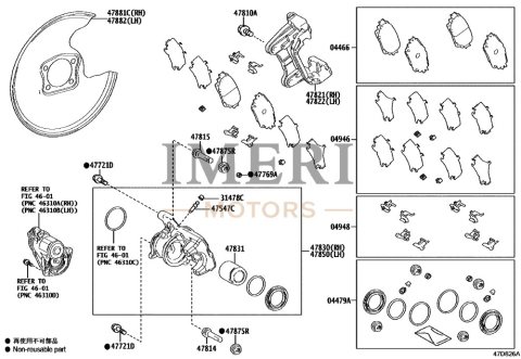 044660R010 Rear Disc Brake Pad Kit Toyota B