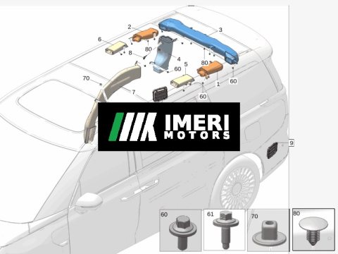 8890571128 Headliner Side Air Duct Rear Section Left ZEEKR 009