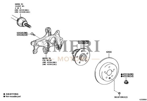 90177-C0004 Nut (For Rear Axle RH Shaft) Toyota