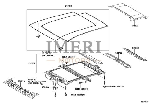 632010R241 Roof Sliding Glass Sub-Assembly RH, No. 1 Toyota