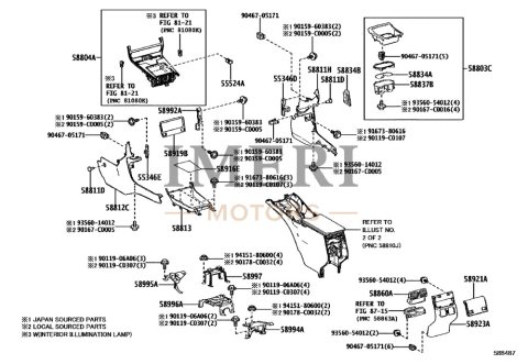 588030R090C0 Console Box Cup Holder Sub-Assembly Toyota bZ4X