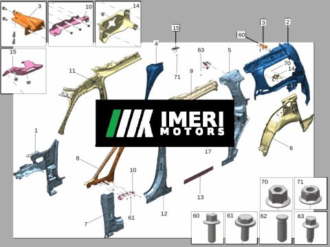 8890519628C15 8890519730C15 A-Pillar Lower Inner Panel Left A-Pillar Lower Inner Panel Right Zeekr 001