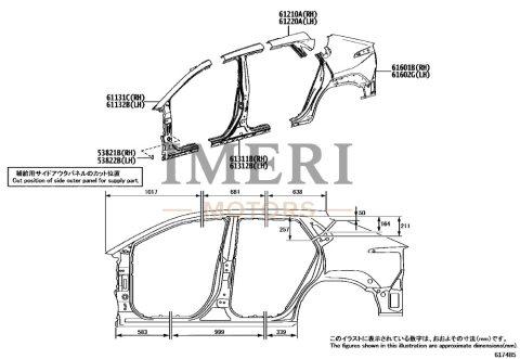 538210R090 Front Fender Rear RH Support Toyota bZ4X