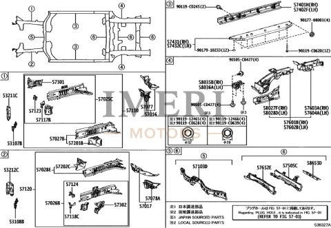 531070R010 Radiator Grille RH Lower Bracket Sub-Assembly Toyota