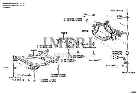 511000R041 Front Frame Assembly Toyota bZ4X
