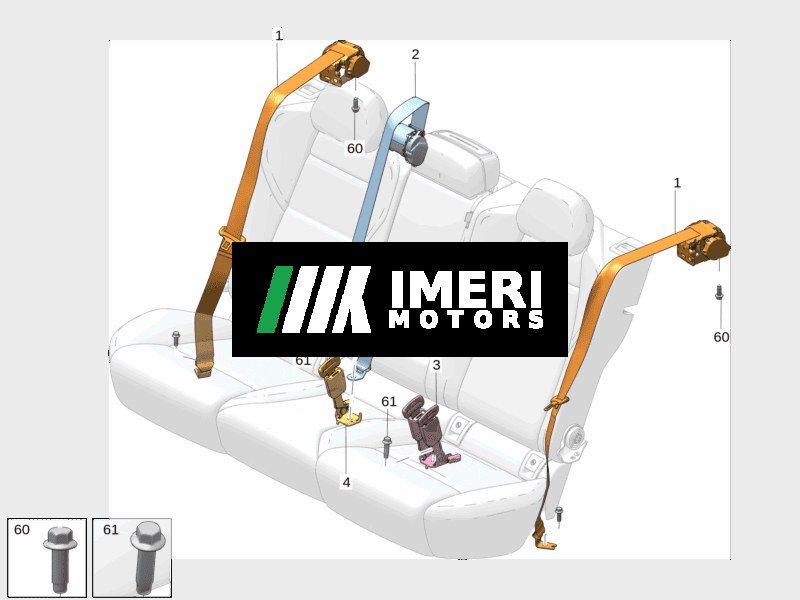 Rear Seat Belt / Center Seat Belt - Zeekr 001